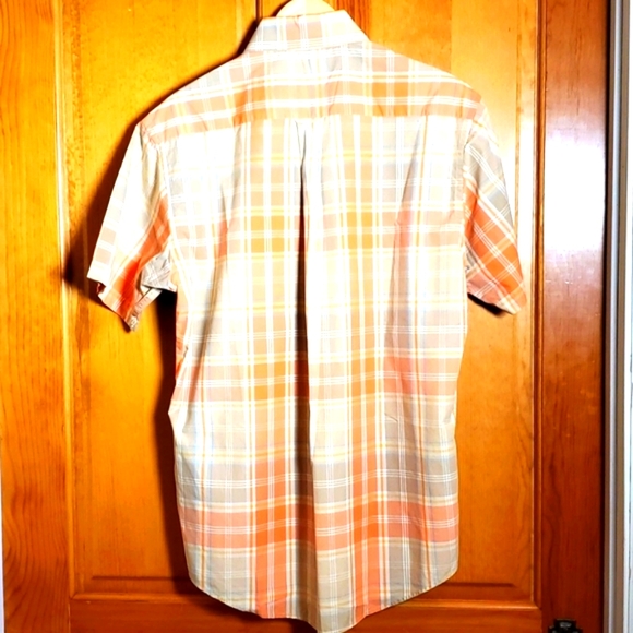 ALEX CANNON M ORANGE PLAID SHORT-SLEEVED BUTTON UP - Picture 2 of 3